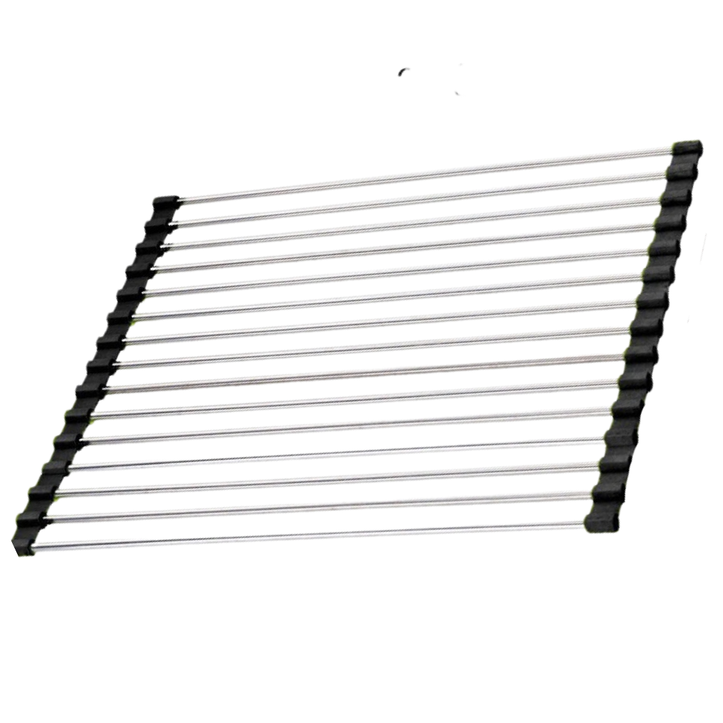 Egouttoir enroulable en acier inoxydable pour vaisselle et aliments