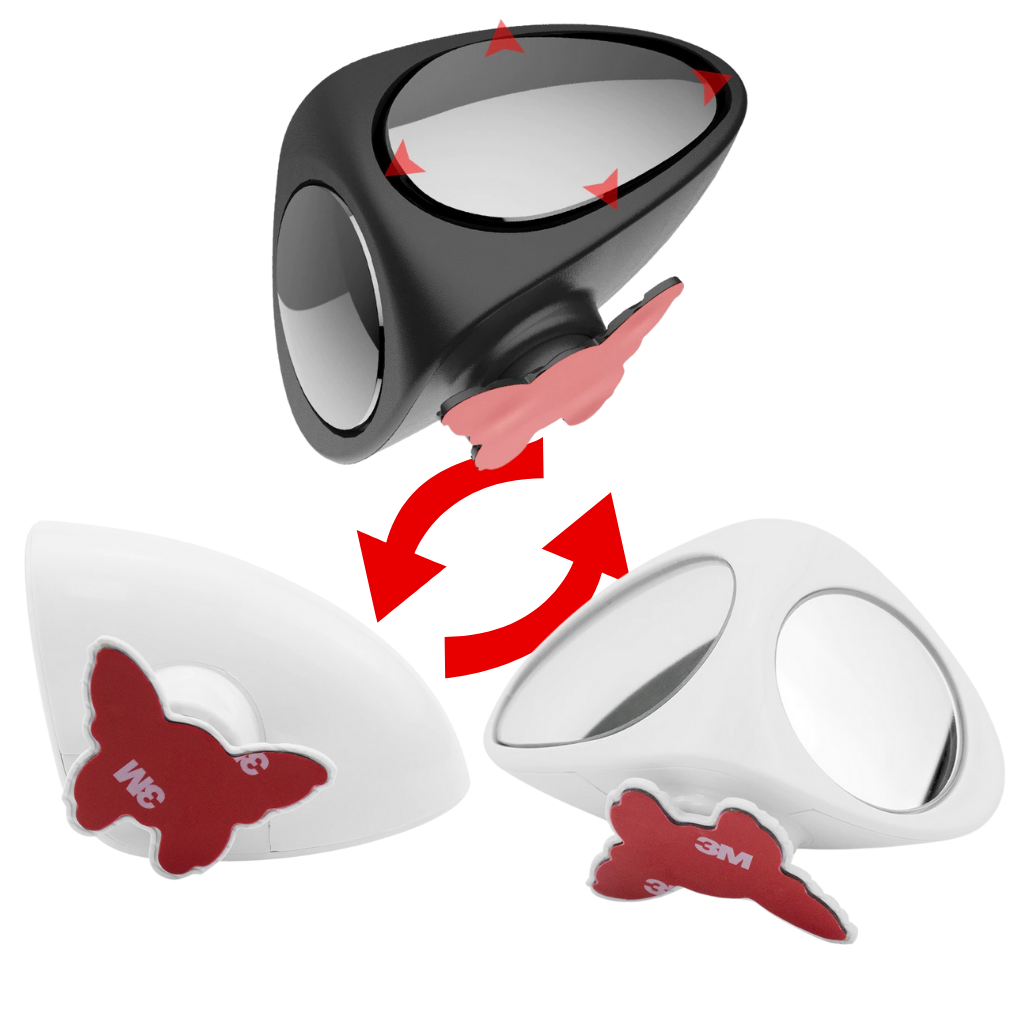 Rétroviseur d'angle mort rotatif à 2 côtés