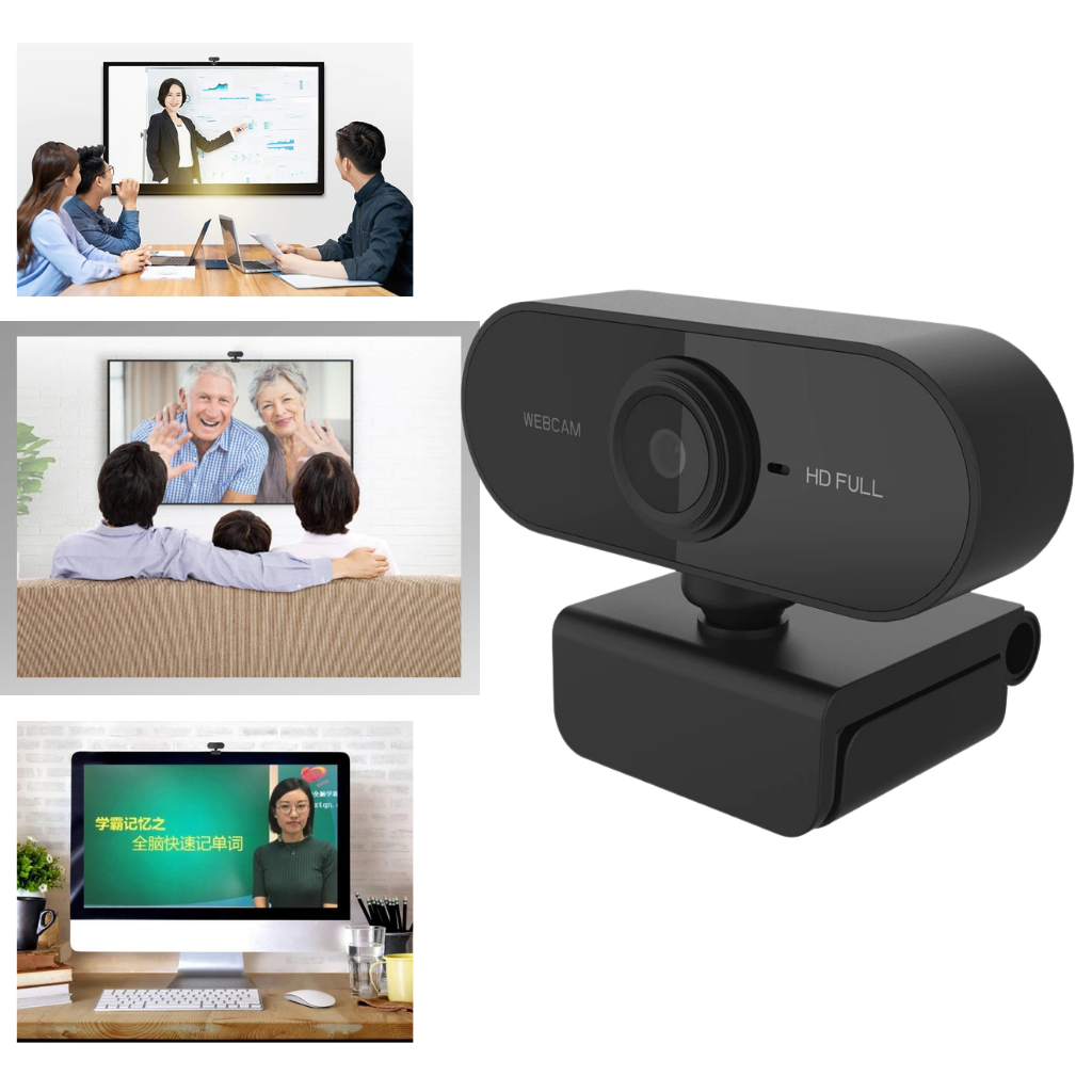Webcam USB HD 1080p rotative avec microphone