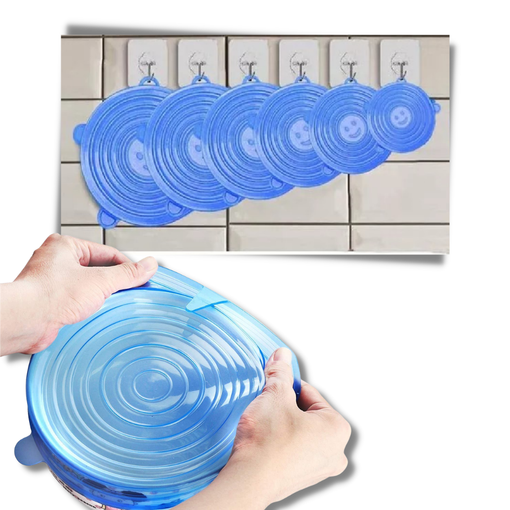 6 couvercles extensibles en silicone