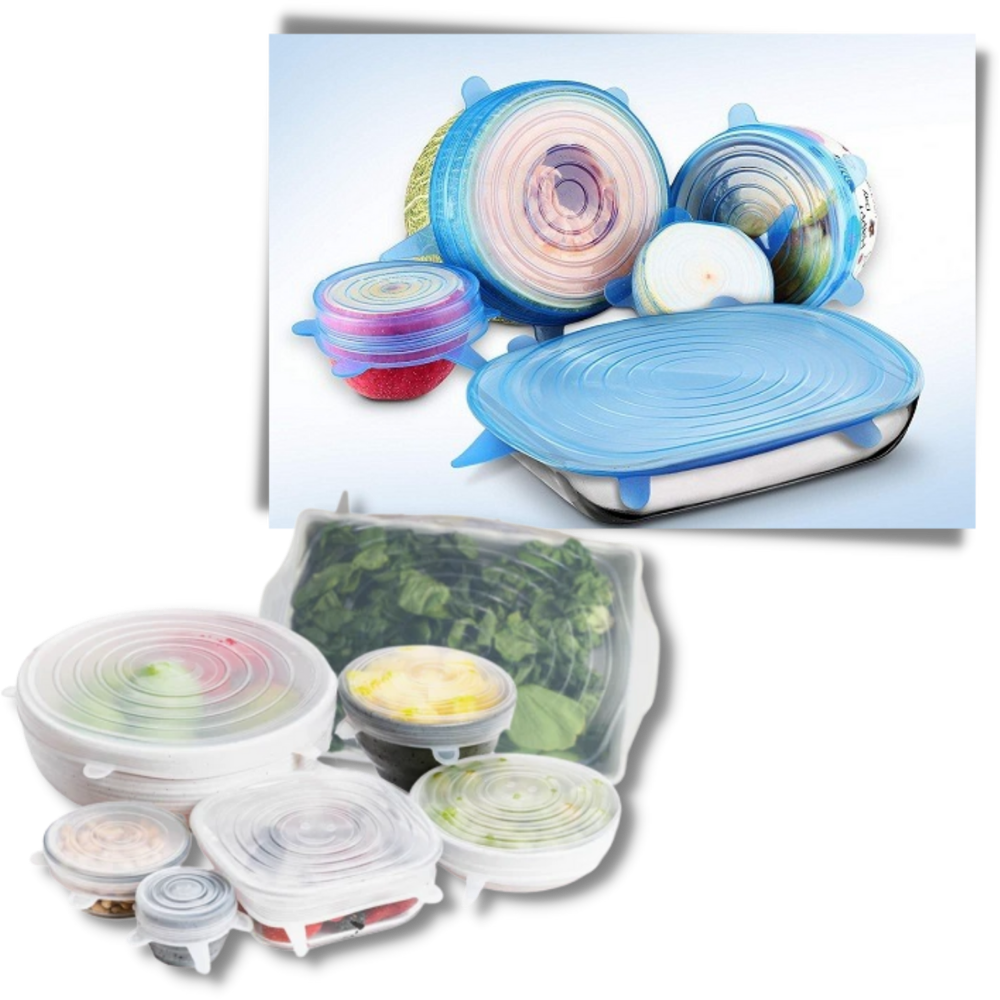 6 couvercles extensibles en silicone