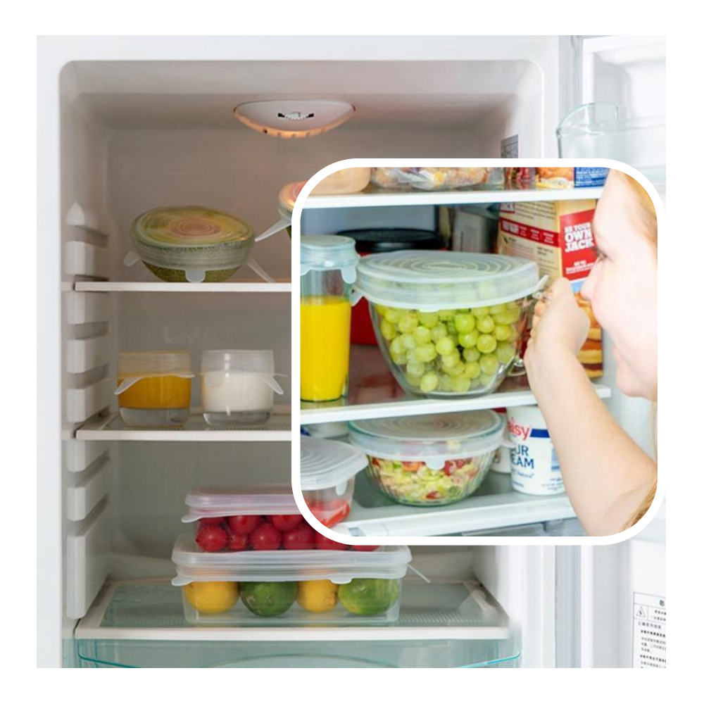 6 couvercles extensibles en silicone