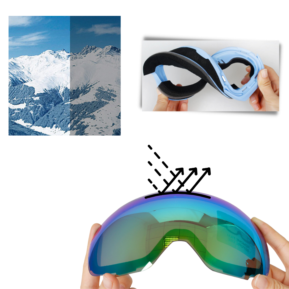 Lunettes de protection pour la neige avec un pack de verres