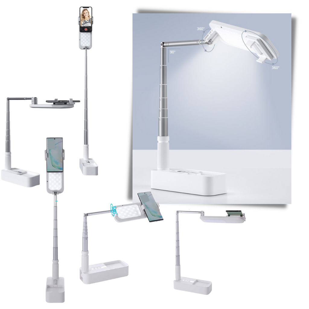 Support pour smartphone avec kit d'éclairage bluetooth intégré