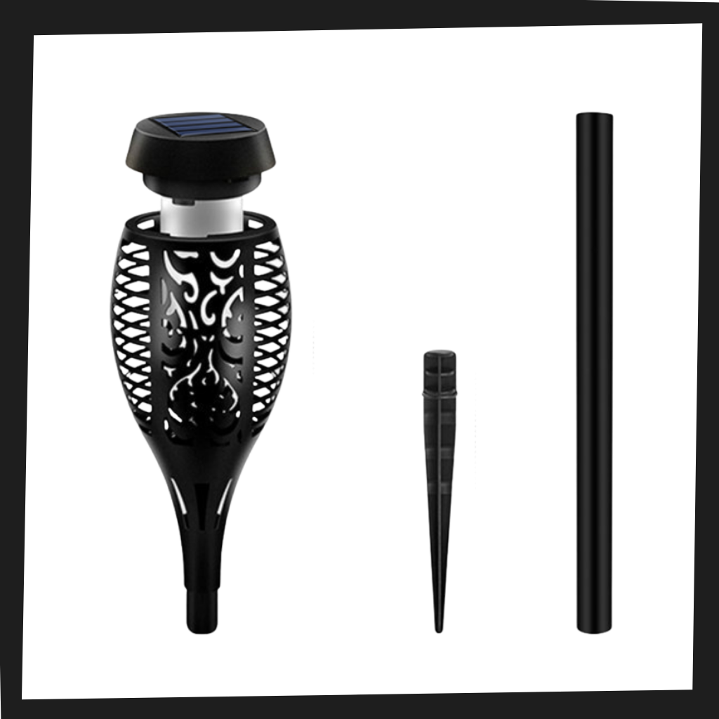 Lampe torche solaire à LED avec flamme