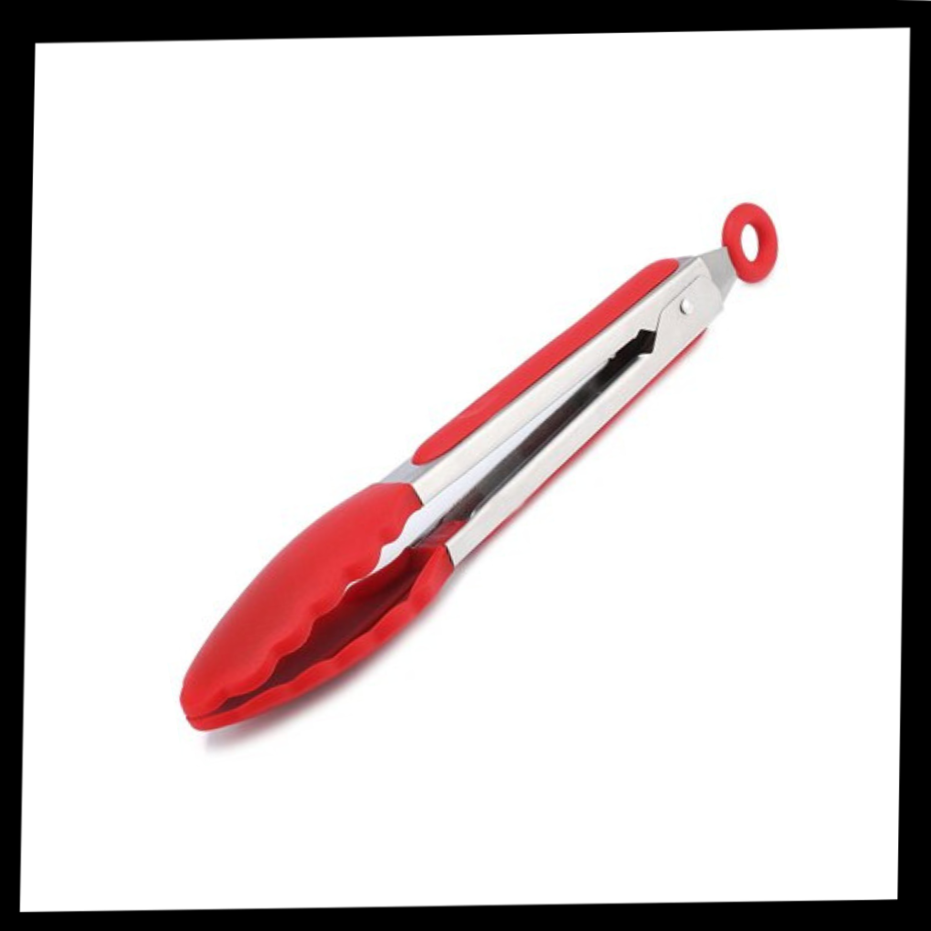 Pince de barbecue en acier inoxydable avec poignée en silicone