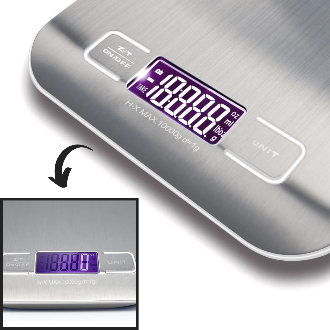 Balance de cuisine numérique LCD en acier inoxydable