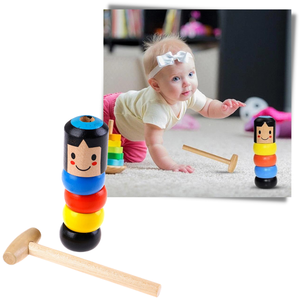 Jouet magique d'homme en bois incassable