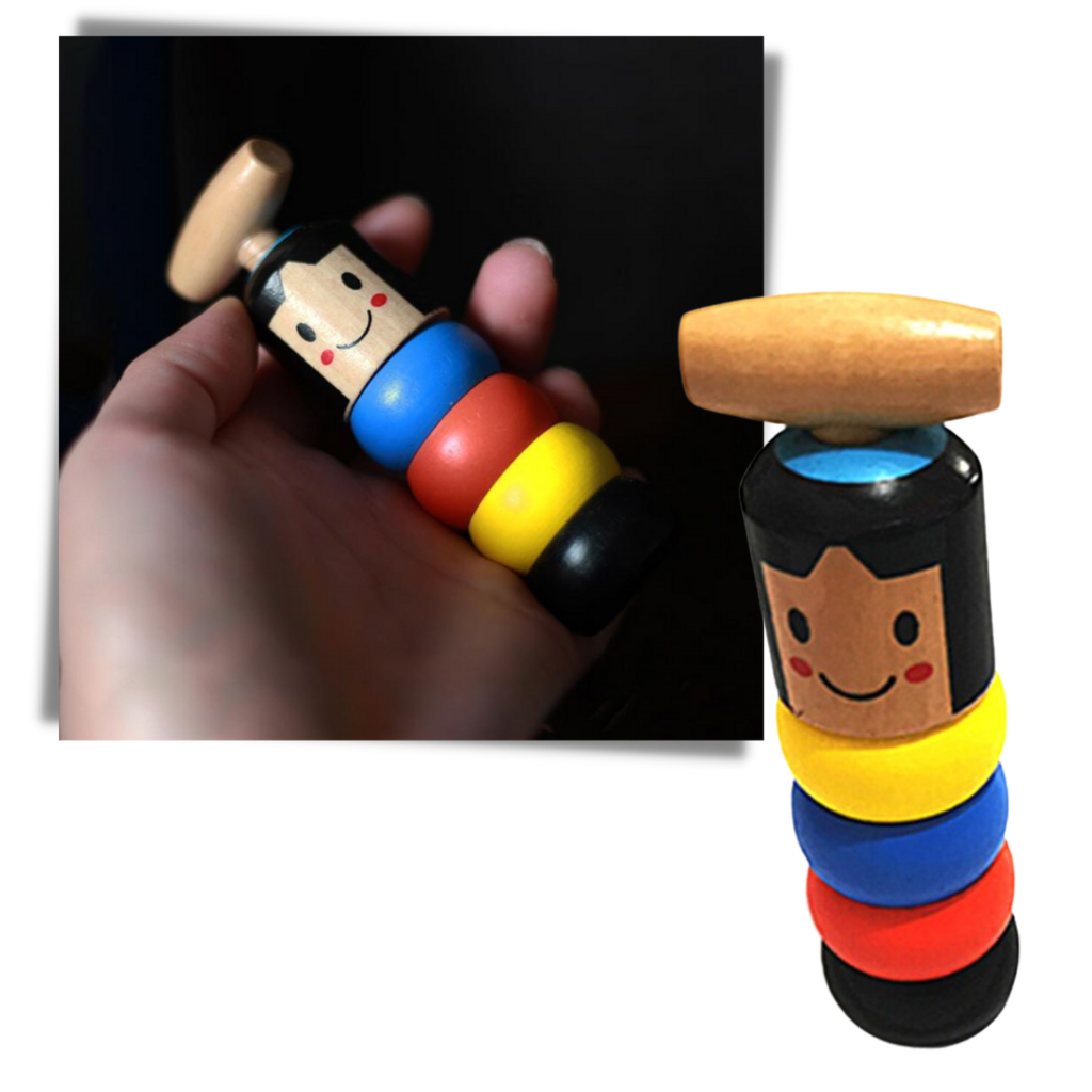 Jouet magique d'homme en bois incassable