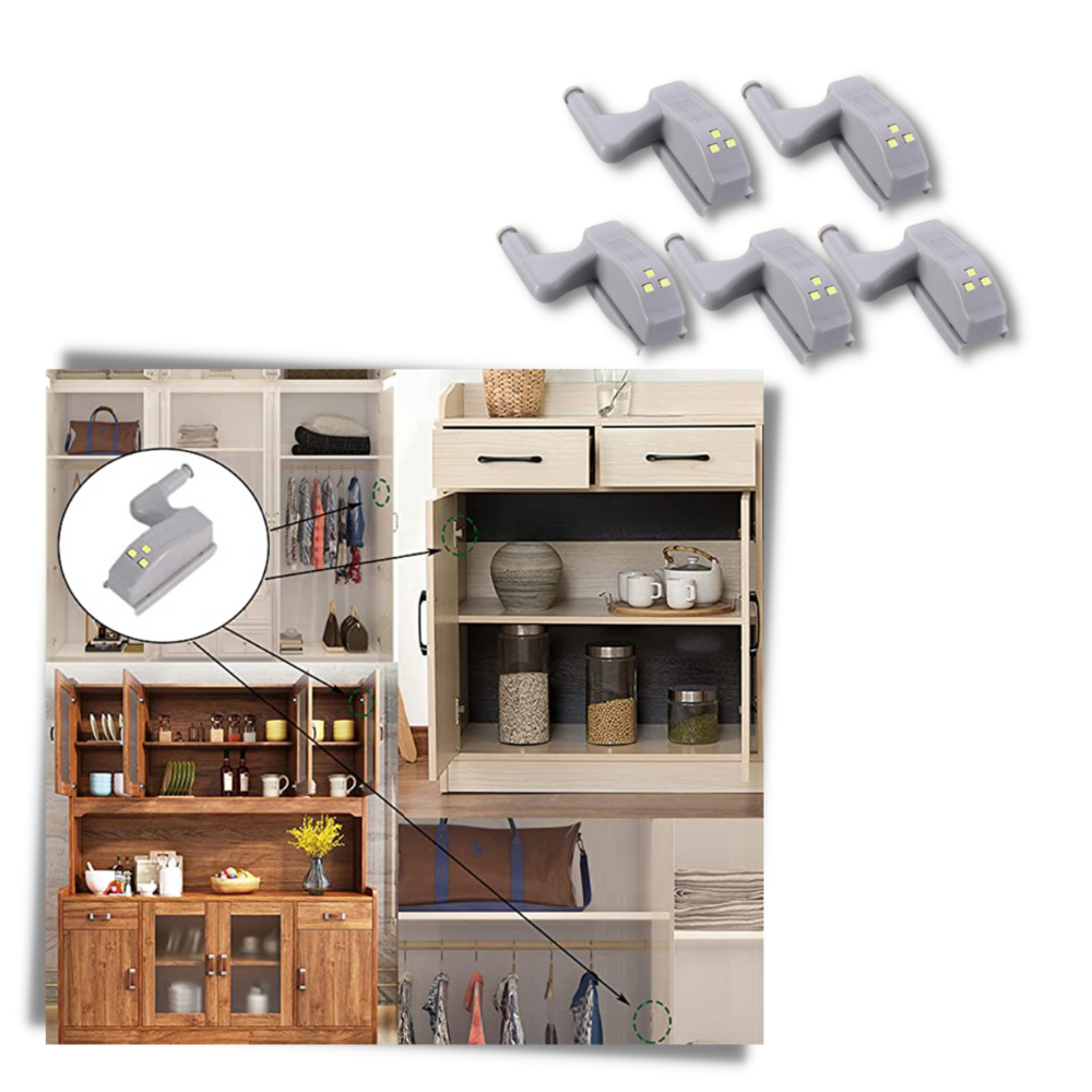 Lot de 3 lumières LED pour charnières