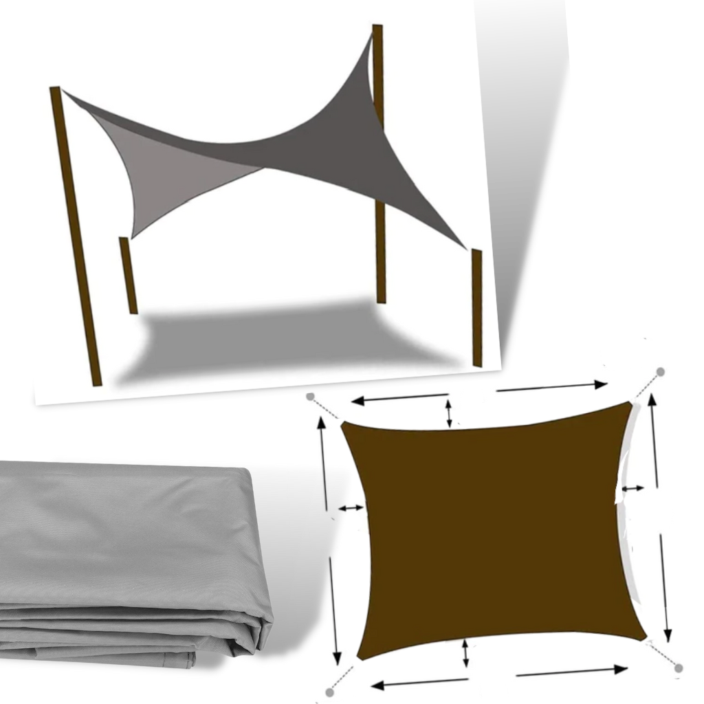 Voile d'ombrage rectangulaire résistant aux intempéries