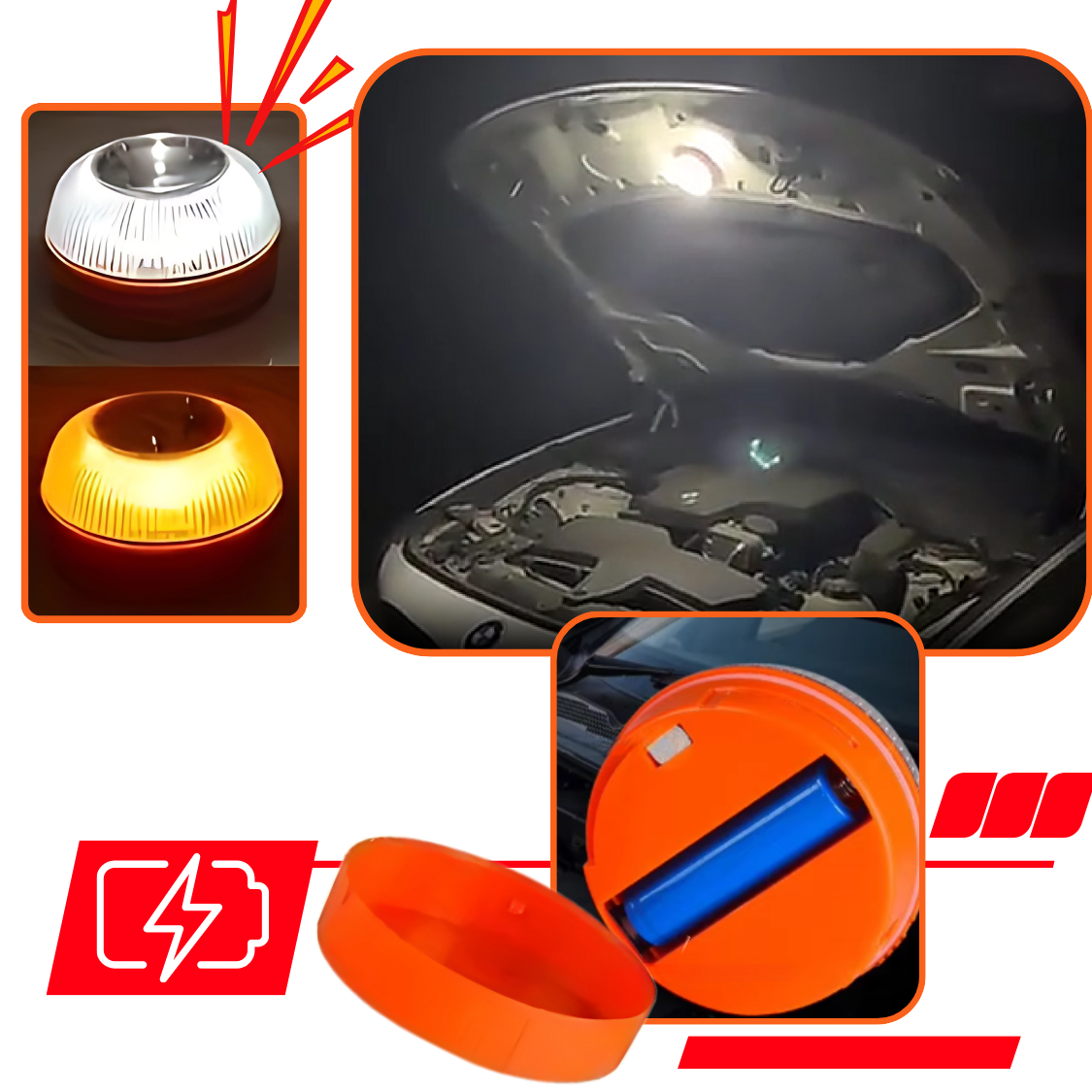 Lampe de secours stroboscopique à LED accréditée pour voiture