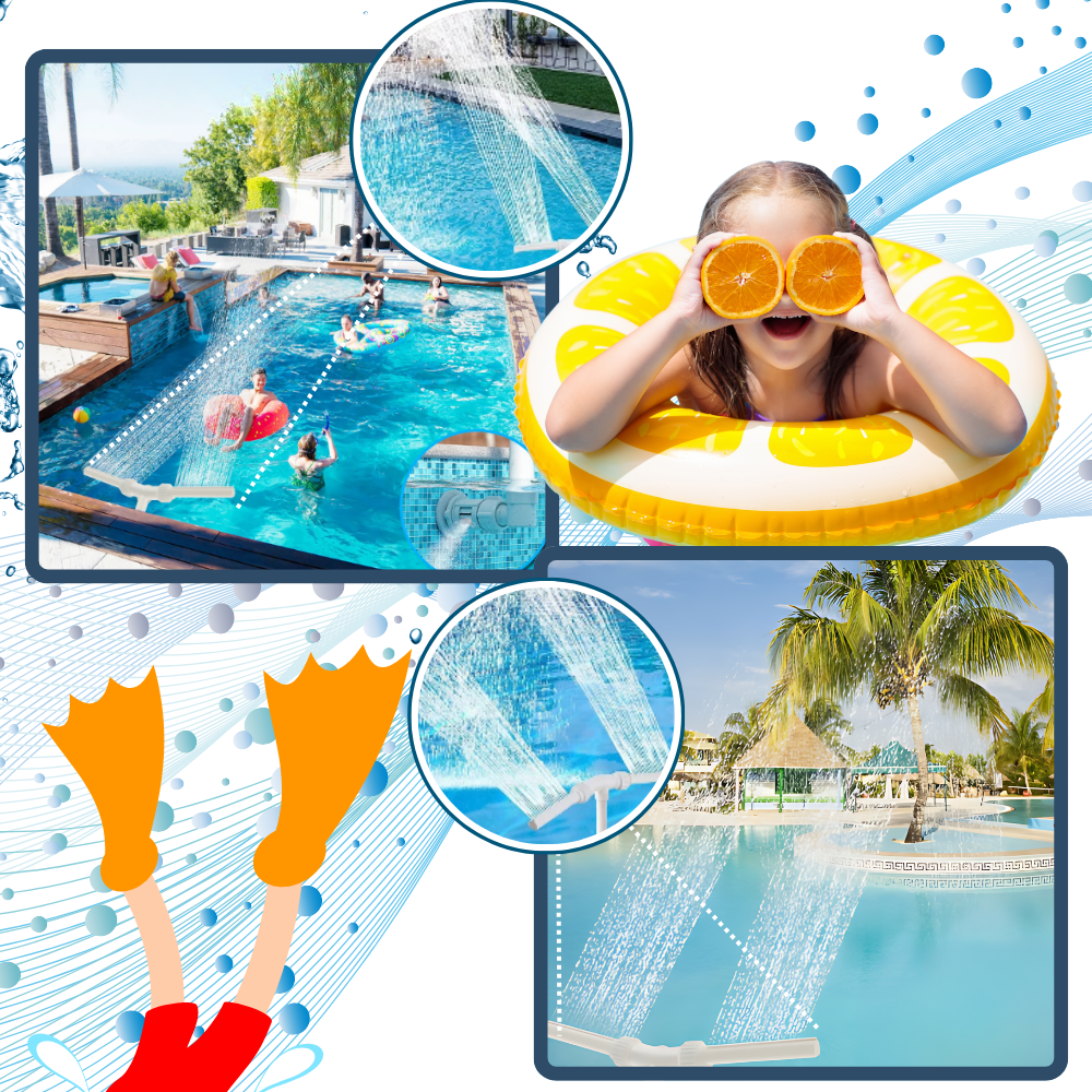 Fontaine et cascade de piscine