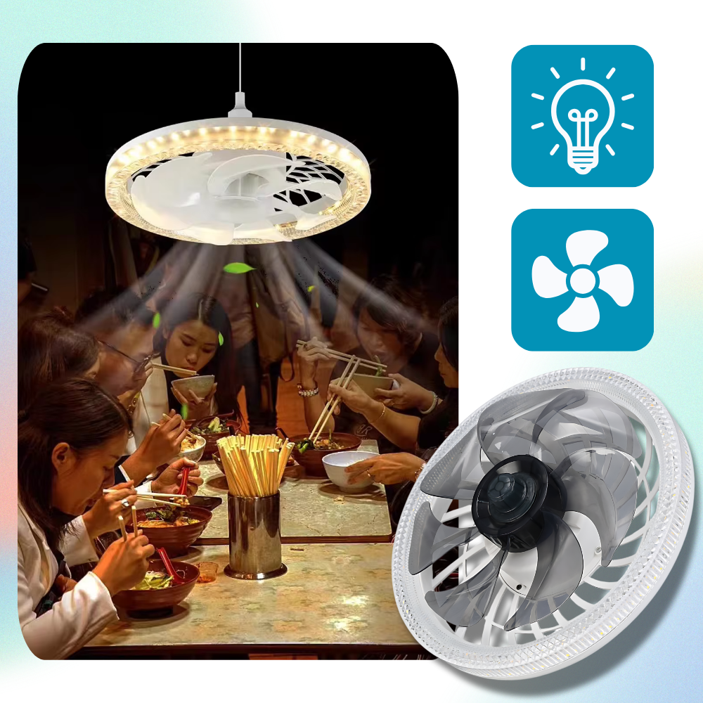 Ventilateur de plafond avec lampe intégrée et télécommande