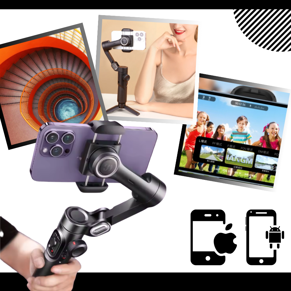 Stabilisateur de téléphone avec suivi par IA