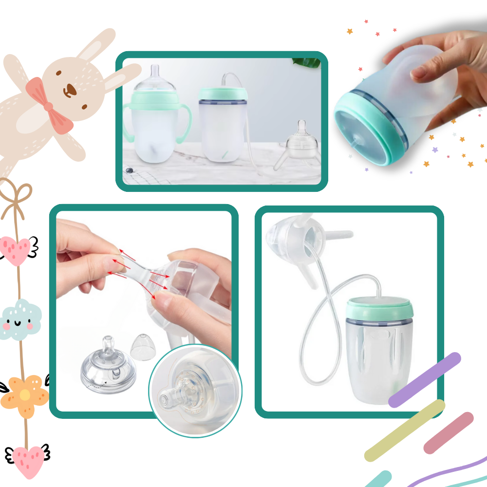 Biberon auto-alimenté avec valve anti-colique