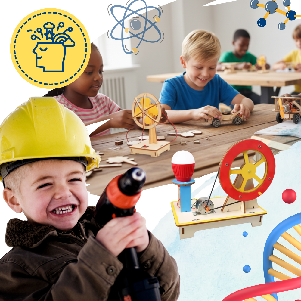 Jouet d'apprentissage construction en bois à assembler