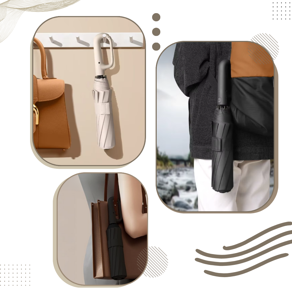 Parapluie résistant au vent à verrouillage automatique