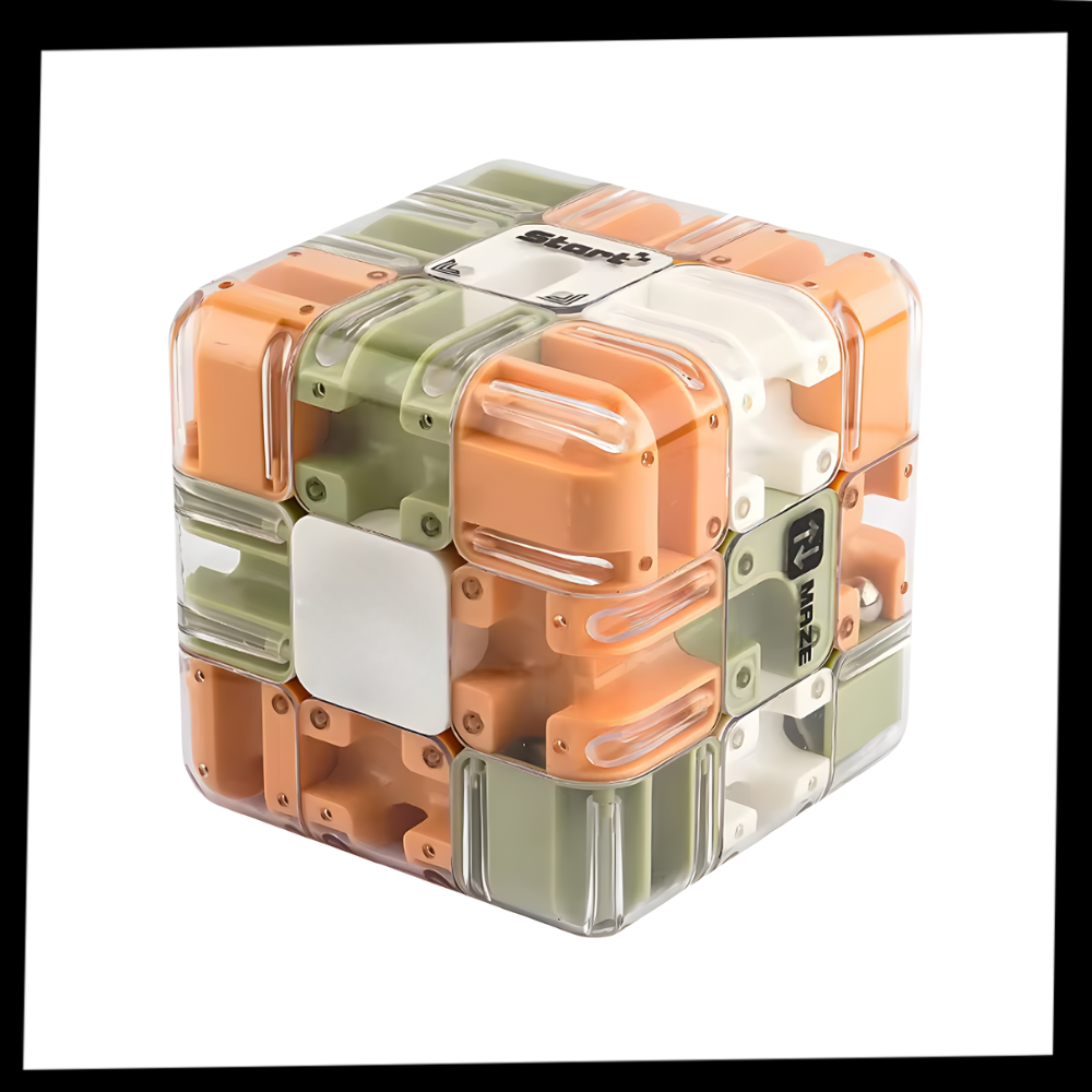 Cube labyrinthe Brain Builder puzzle 3D à bille