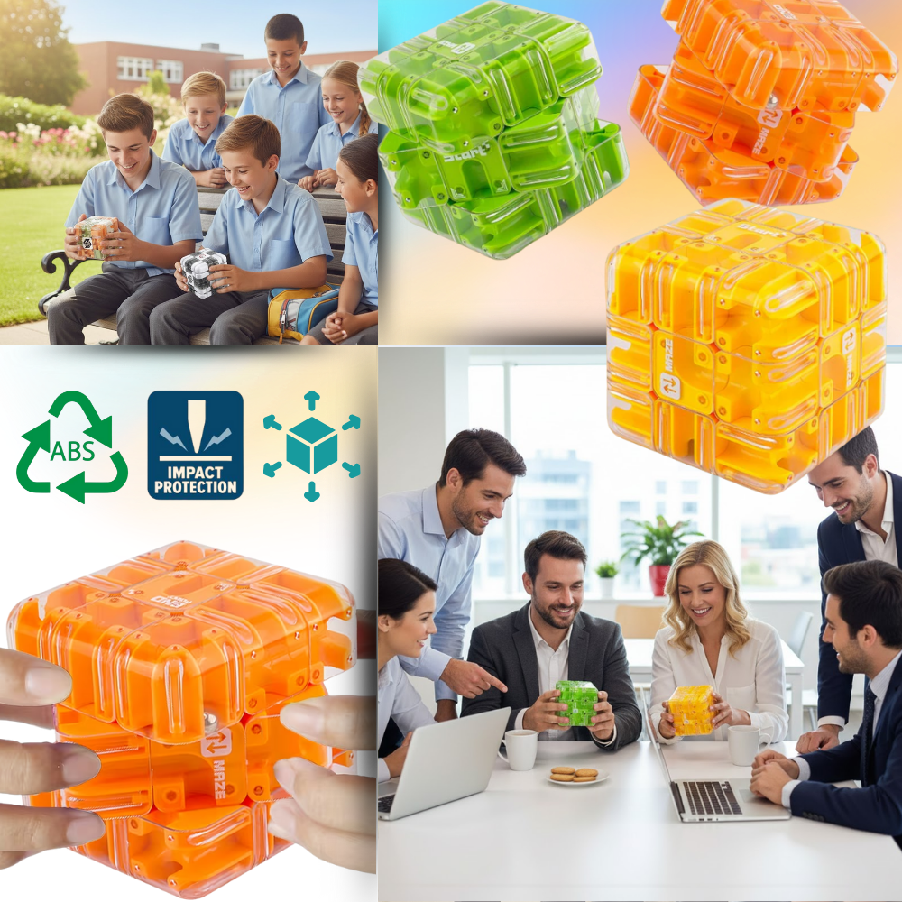 Cube labyrinthe Brain Builder puzzle 3D à bille