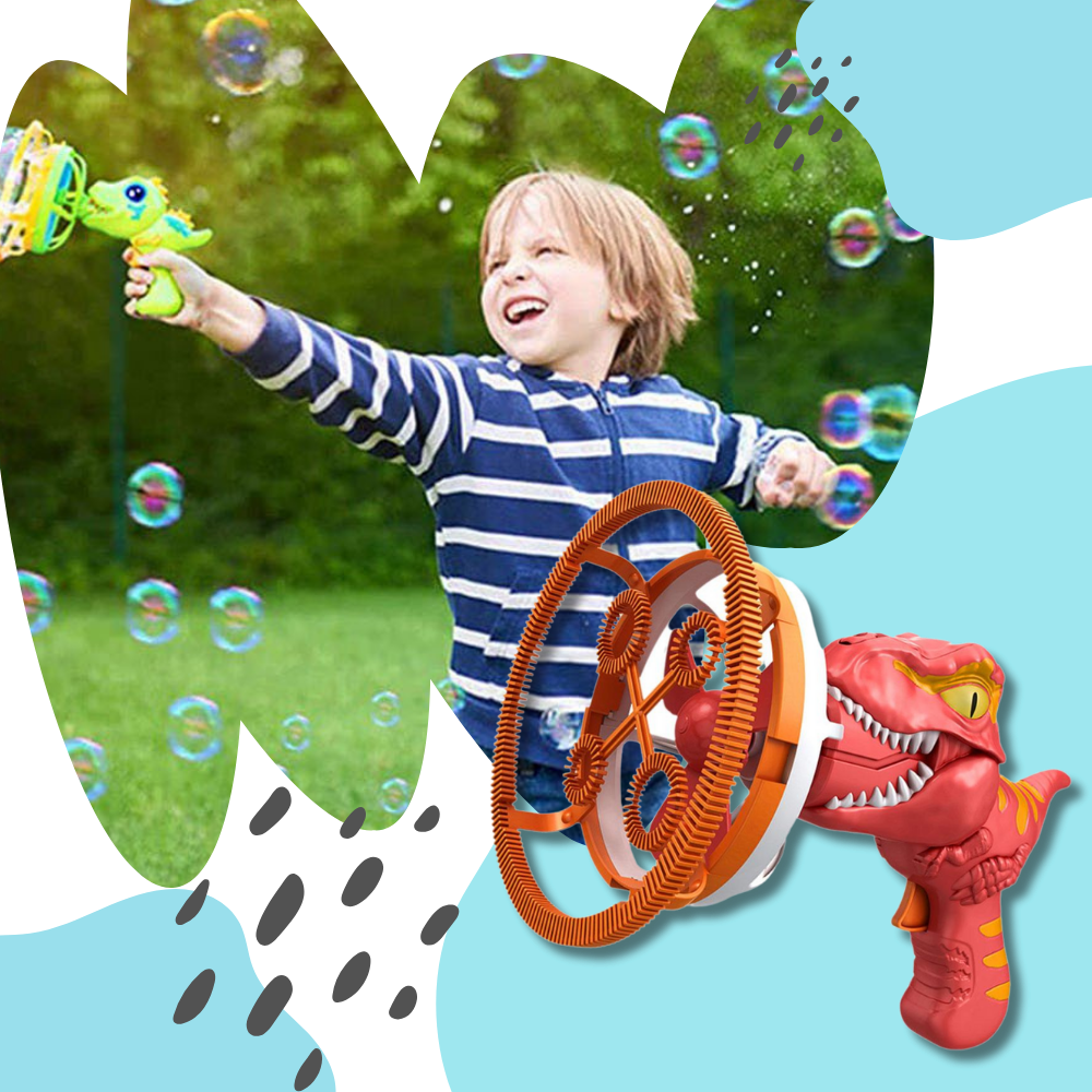 Machine à bulles colorées en forme de dinosaure