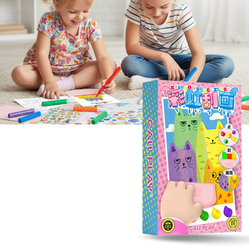 Kit peinture à pois et raclette pour enfants