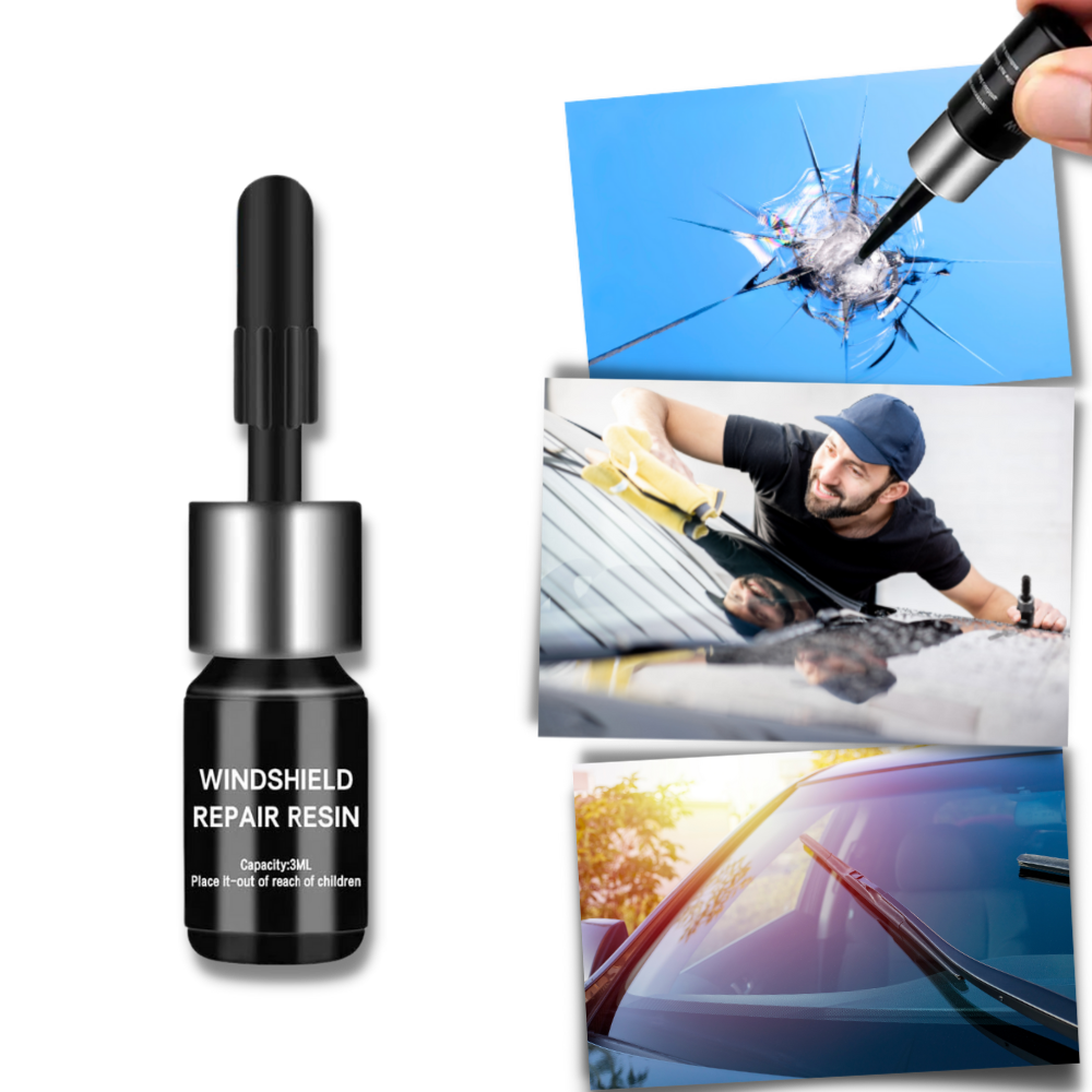 Kit fluide de réparation de vitres fissurées