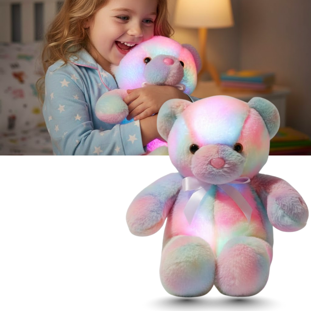 Peluche lumineuse LED en forme d'ourson