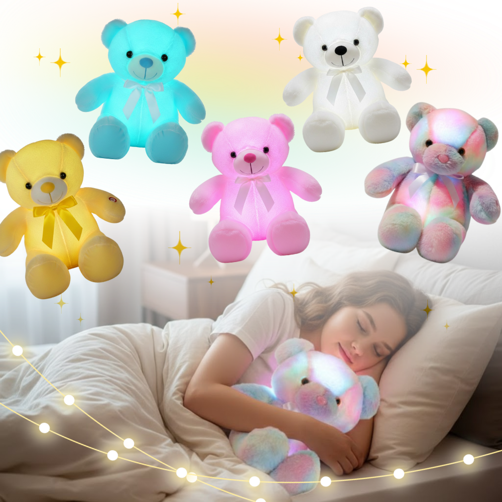 Peluche lumineuse LED en forme d'ourson