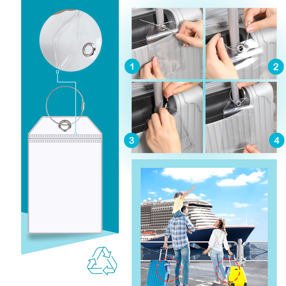 Porte-étiquettes à bagages imperméable et personnalisé