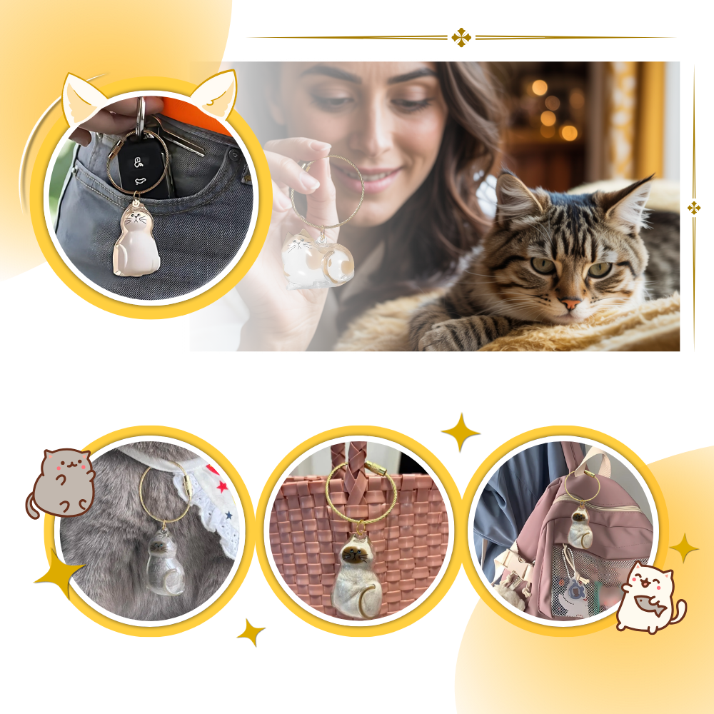 Porte-clés capsule poils de chat