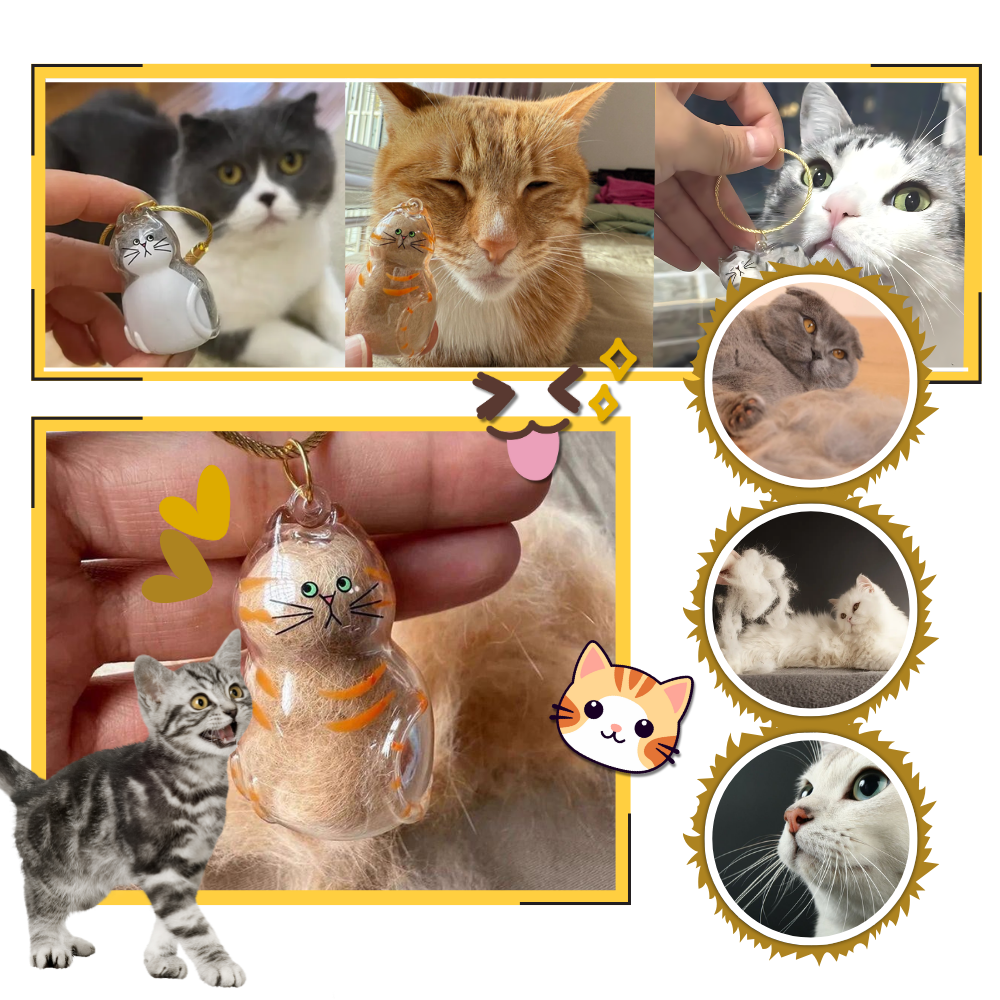Porte-clés capsule poils de chat