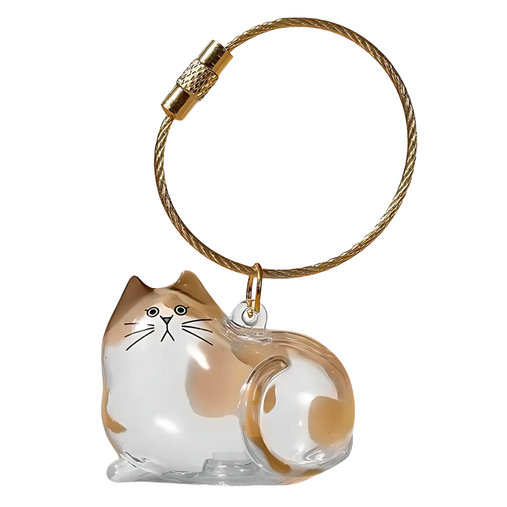 Porte-clés capsule poils de chat