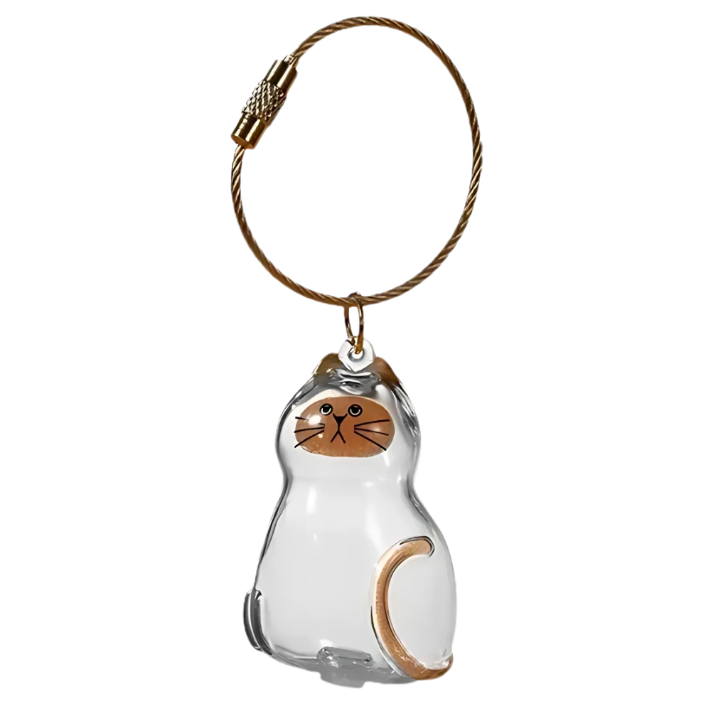 Porte-clés capsule poils de chat