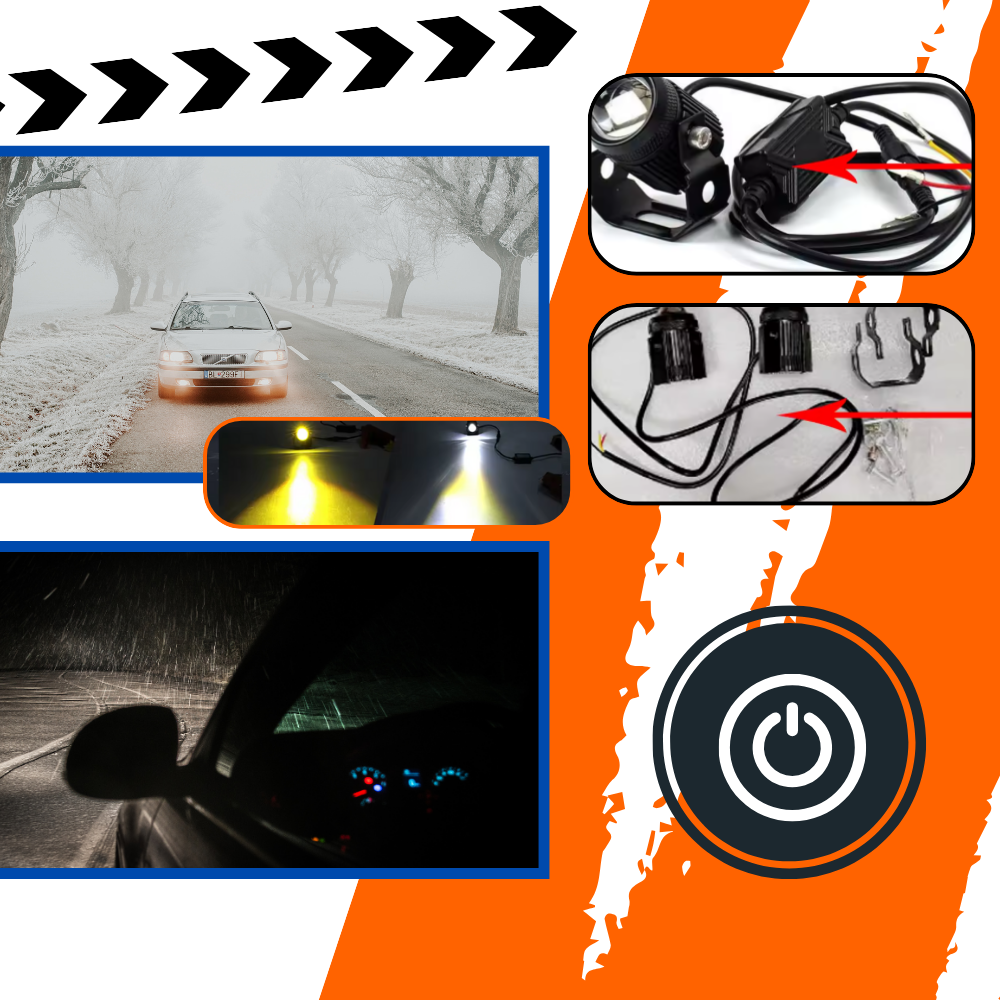 Phare avant double éclairage pour motos