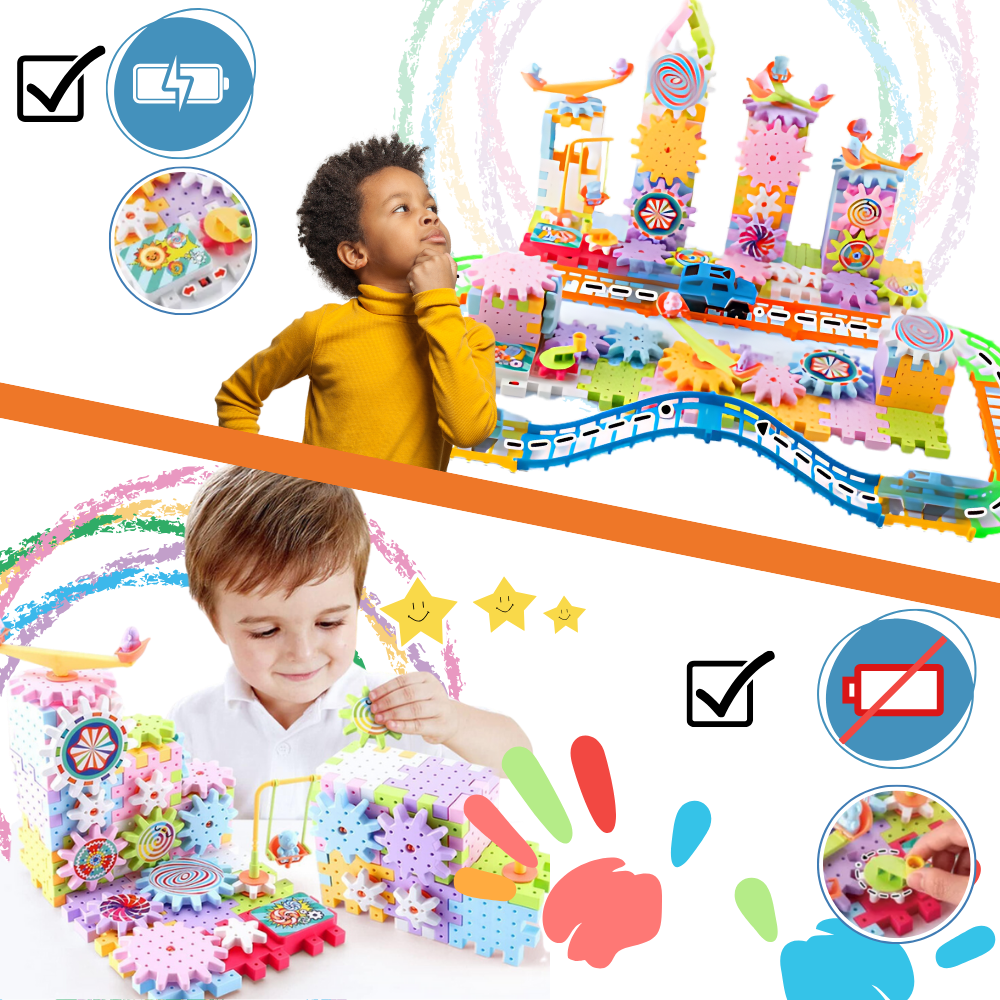 Jouet éducatif à engrenages électriques