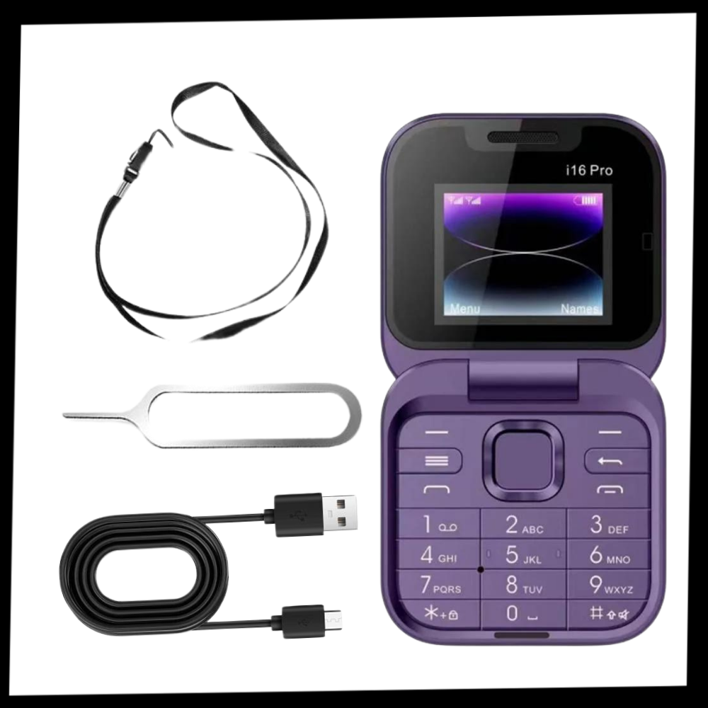 Téléphone portable pliable Dual Sim