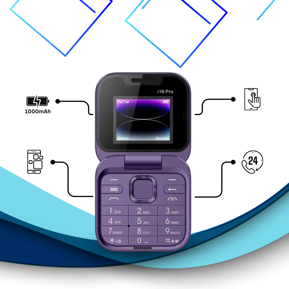 Téléphone portable pliable Dual Sim