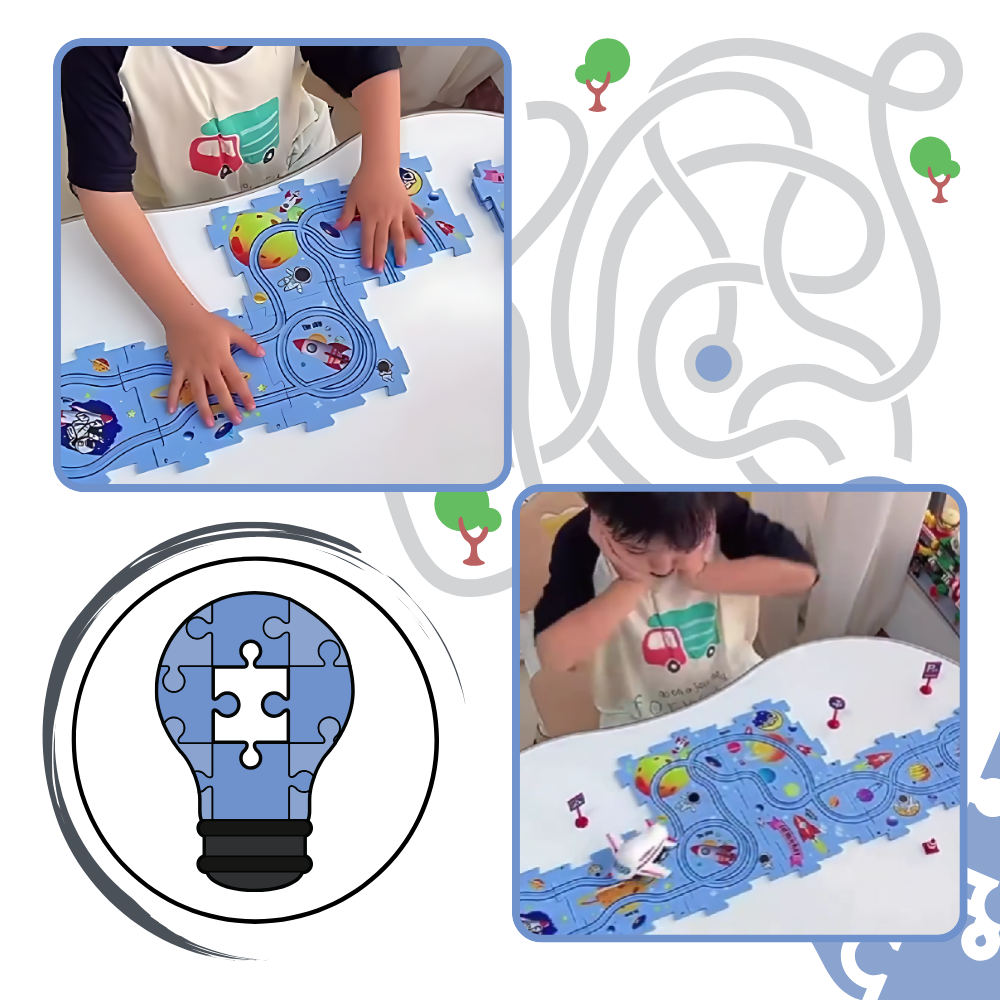 Puzzle piste de voitures éducatif et amusant