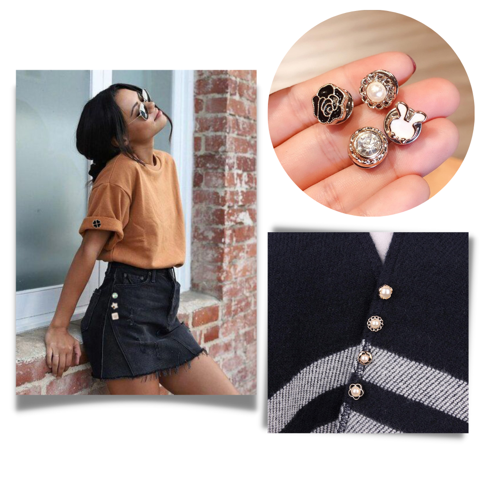 Broches à boutons élégantes sans couture