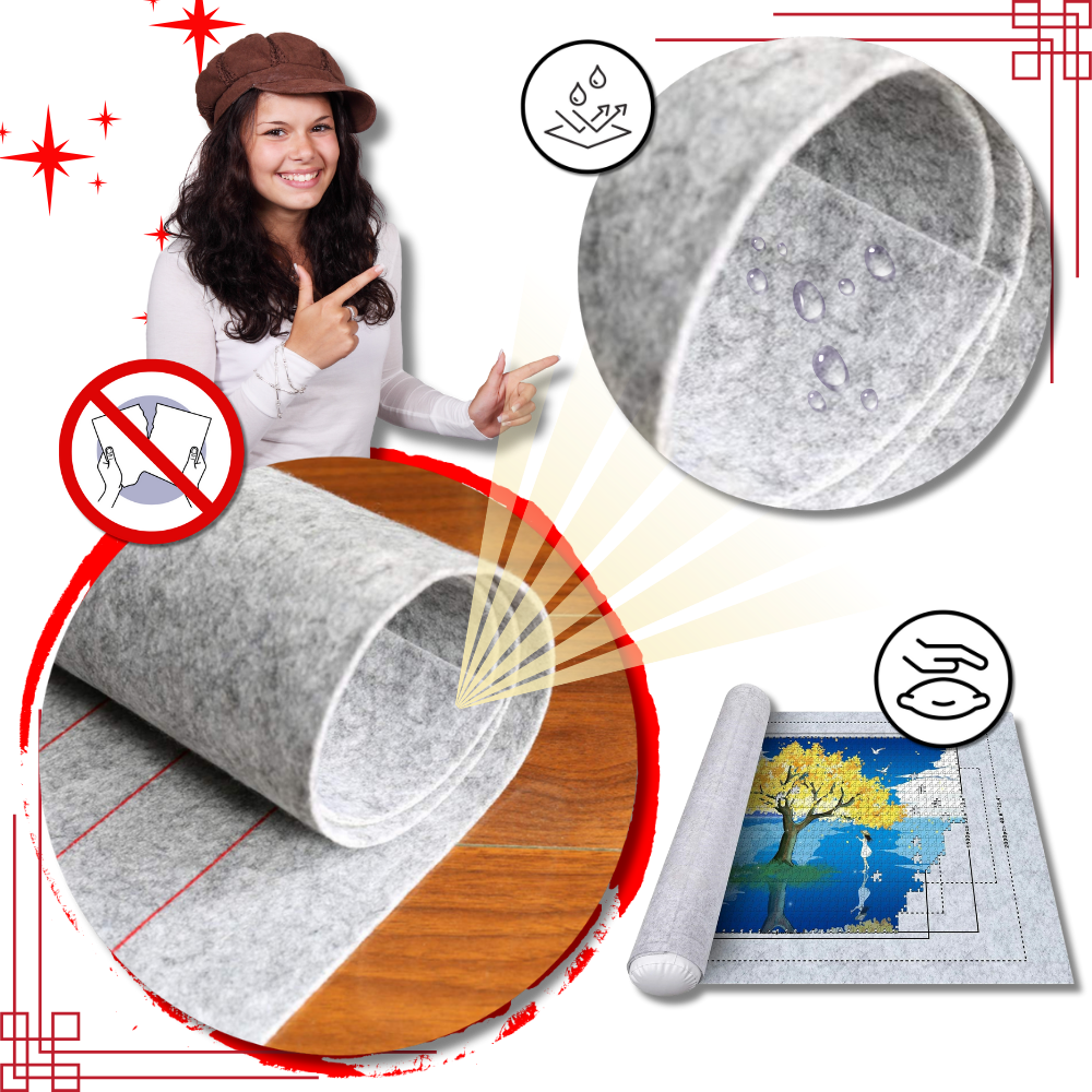 Tapis de puzzle en feutre à enrouler