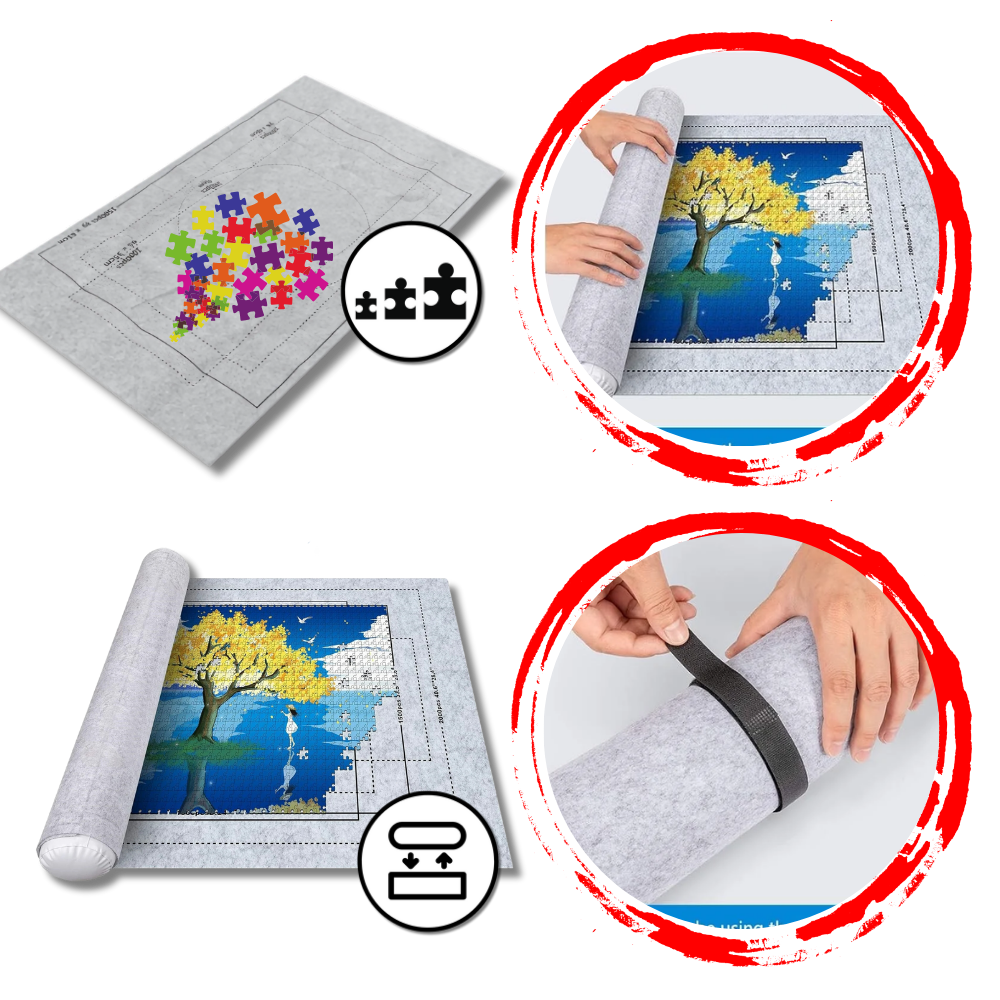 Tapis de puzzle en feutre à enrouler