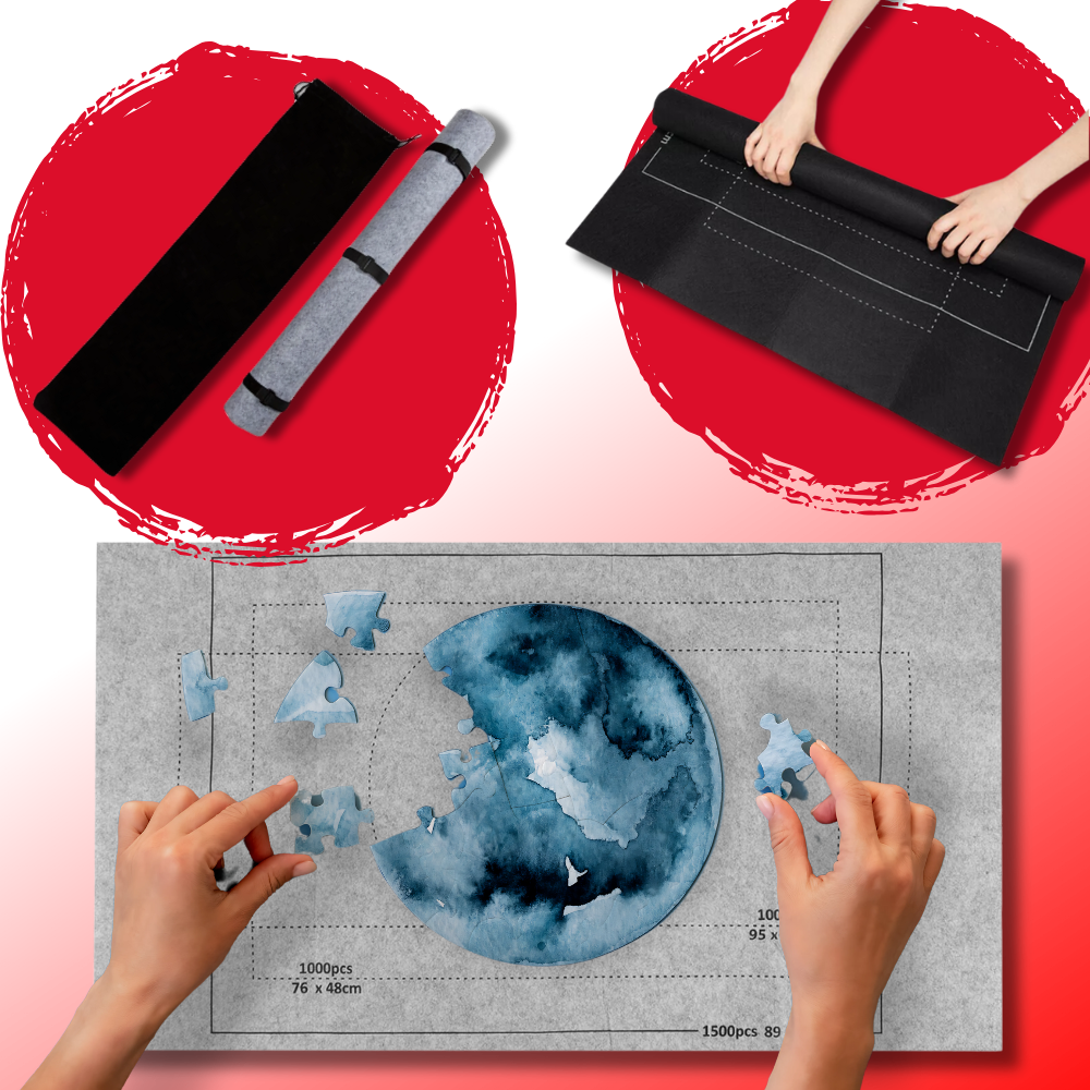 Tapis de puzzle en feutre à enrouler
