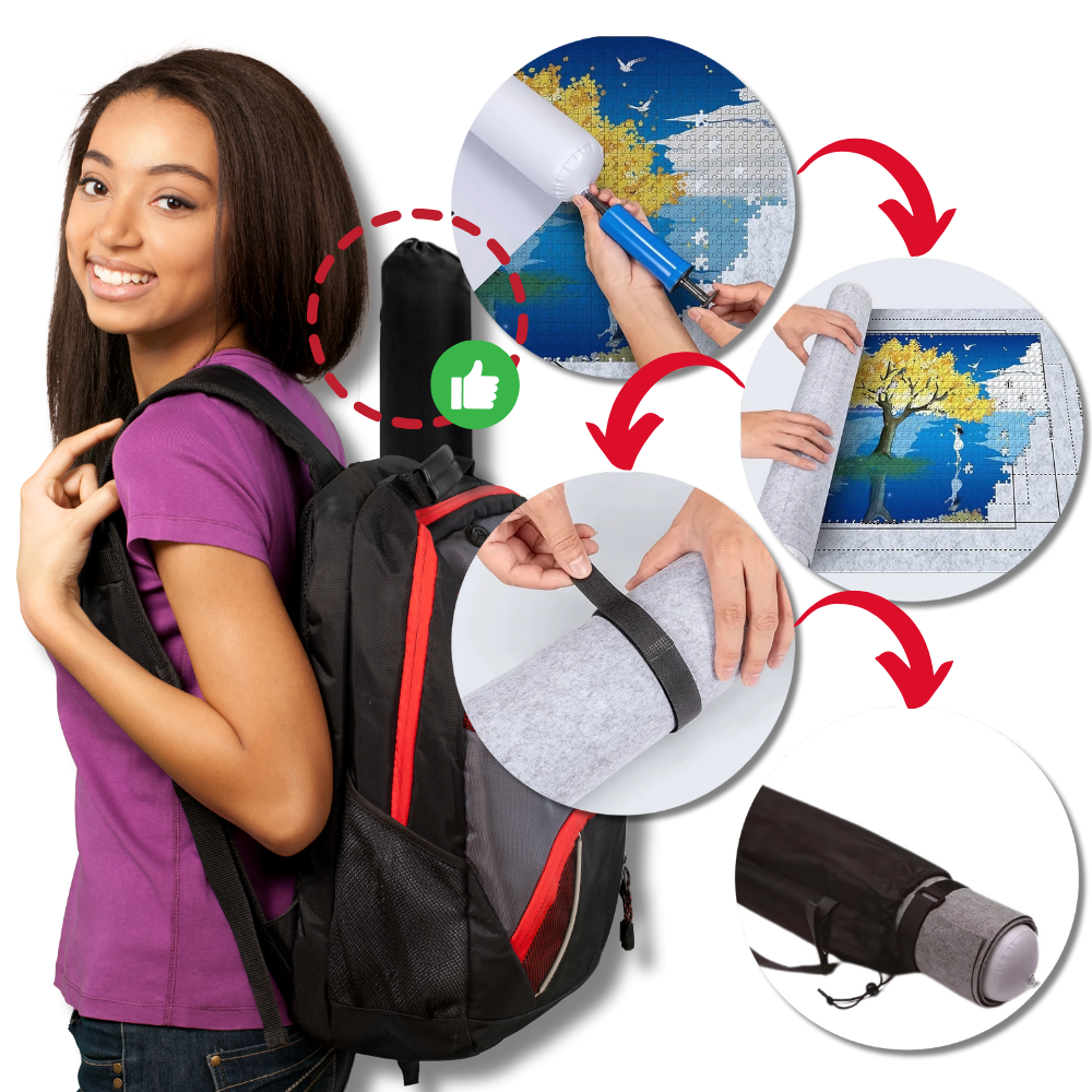 Tapis de puzzle en feutre à enrouler