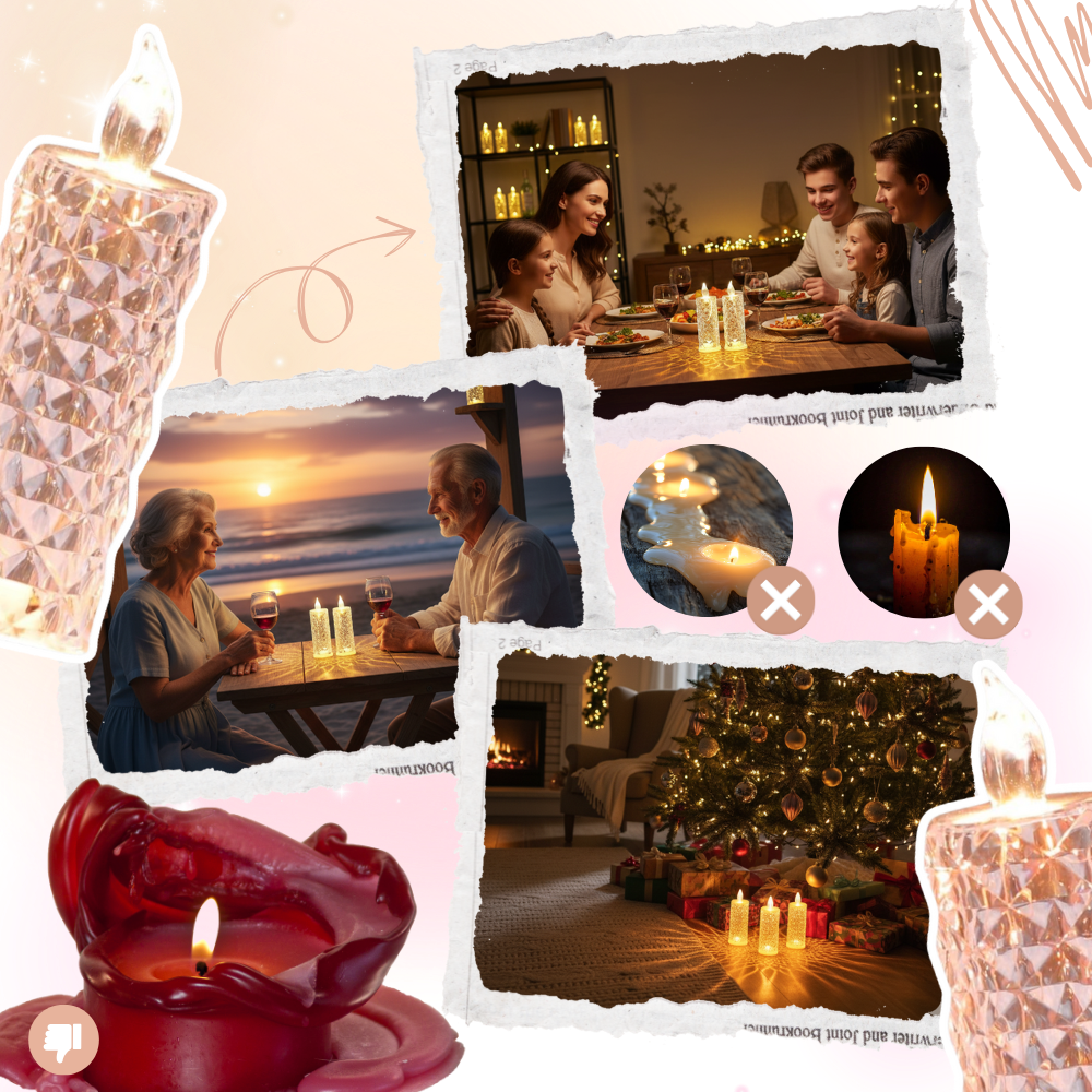 Bougie décorative LED sans flamme en cristal