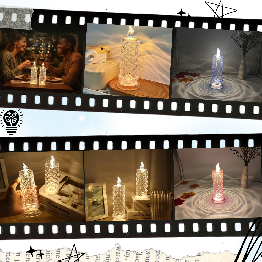 Bougie décorative LED sans flamme en cristal