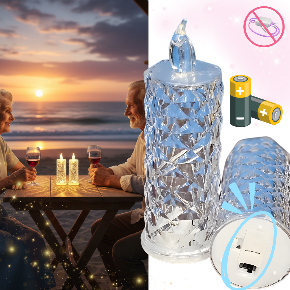 Bougie décorative LED sans flamme en cristal