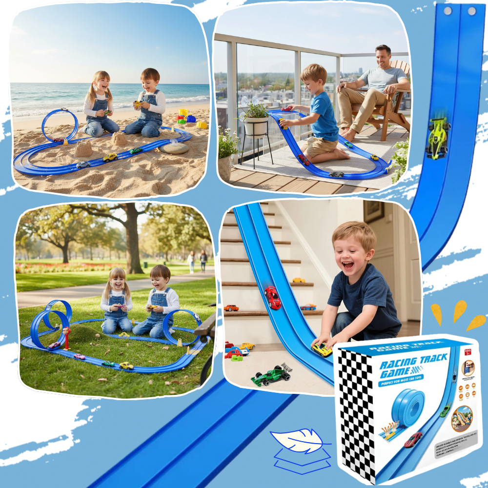 Circuit de course flexible à 2 voies jeu de voiture enfant