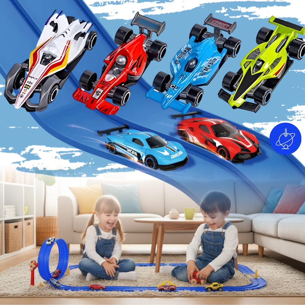 Circuit de course flexible à 2 voies jeu de voiture enfant