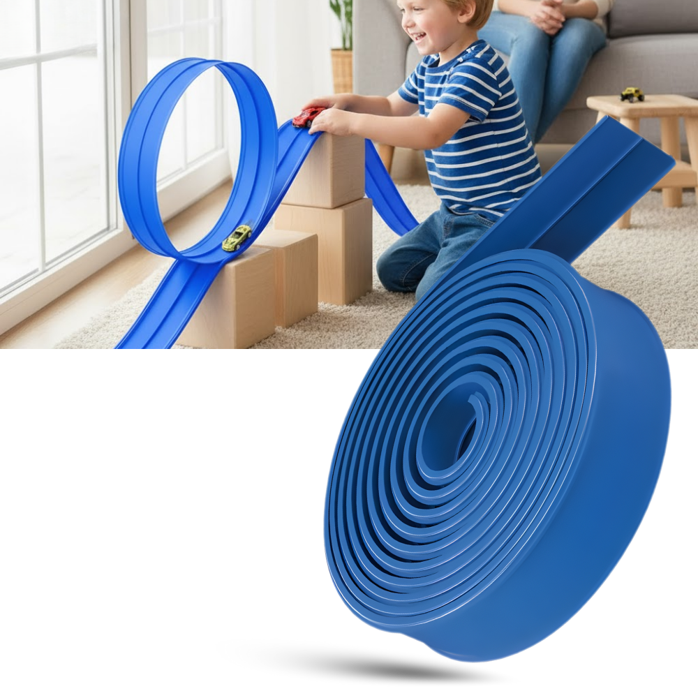 Circuit de course flexible à 2 voies jeu de voiture enfant